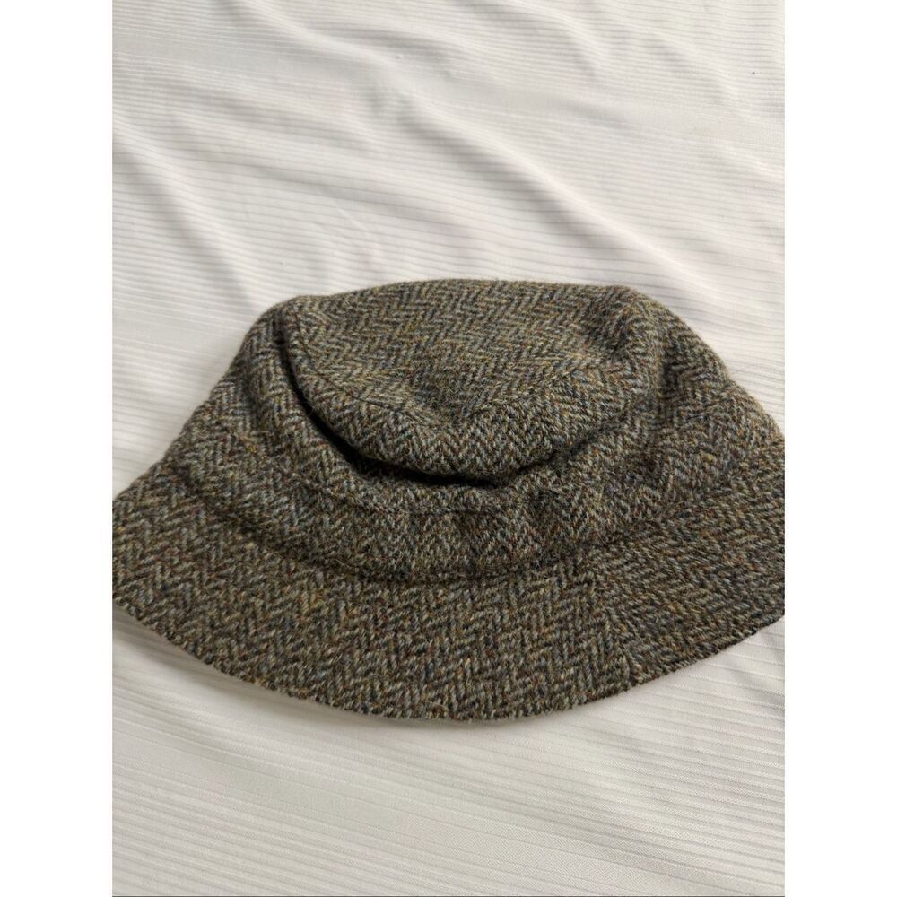 Harris Tweed X Christopher Dawes Wool Herringbone Bucket Hat Size Small